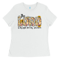 White the lord is my light and my salvation Ladies Tee - CowhideDigitalArt