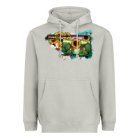 Moon Dust Oklahoma Map Sunflower Cactus Serape Heavyweight Hoodie - RanaPortraitStore