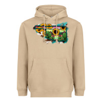 Mushroom Oklahoma Map Sunflower Cactus Serape Heavyweight Hoodie - RanaPortraitStore