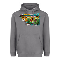 Storm Oklahoma Map Sunflower Cactus Serape Heavyweight Hoodie - RanaPortraitStore