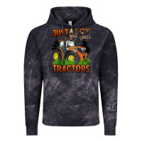 Cloud Black just a boy who loves tractors Vintage Hoodie - BarkalooDesign