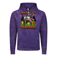 Cloud Purple just a boy who loves tractors Vintage Hoodie - BarkalooDesign