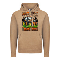 Vintage Coffee just a boy who loves tractors Vintage Hoodie - BarkalooDesign