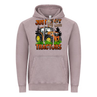 Vintage Zinc just a boy who loves tractors Vintage Hoodie - BarkalooDesign