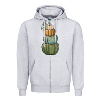 Heather Grey pumpkins Zipper Hoodie - RanaPortraitStore