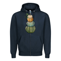 Navy pumpkins Zipper Hoodie - RanaPortraitStore