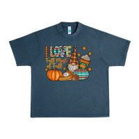 Midnight Navy i love fall most of fall Urban Heavy Tee - CowhideDigitalArt