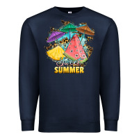 Navy sweet summer watermelon pineapple fruits Premium Sweatshirt - RanaPortraitStore