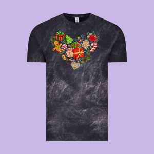 Merry Christmas Heart Vintage Tee Designed By Cowhidedigitalart