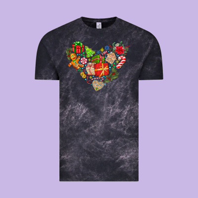 Merry Christmas Heart Vintage Tee Designed By Cowhidedigitalart