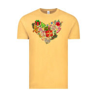 Vintage Mustard merry Christmas heart Vintage Tee - CowhideDigitalArt