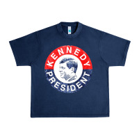 Navy vintage 1960 kennedy for president Urban Heavy Tee - DesigneFamous