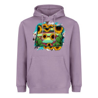 Lavender Oregon Map Sunflower Cactus Serape Heavyweight Hoodie - RanaPortraitStore