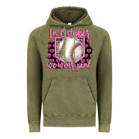Vintage Olive in october we wear pink baseball Vintage Hoodie - BarkalooDesign