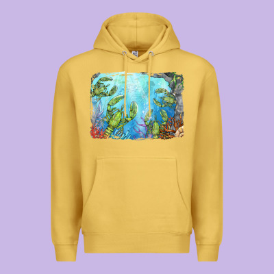 Lobster Background Premium Hoodie Designed By Barkaloodesign