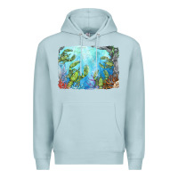 Blue Mist lobster background Premium Hoodie - BarkalooDesign
