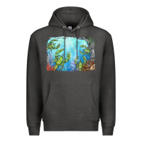 Charcoal Heather lobster background Premium Hoodie - BarkalooDesign