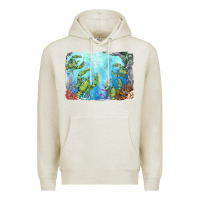 Oatmeal Heather lobster background Premium Hoodie - BarkalooDesign