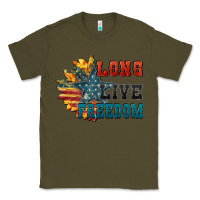 Army Green Long live freedom Classic Tee - FaDigitalArtStudio