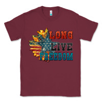 Burgundy Long live freedom Classic Tee - FaDigitalArtStudio