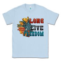 Dusty Blue Long live freedom Classic Tee - FaDigitalArtStudio