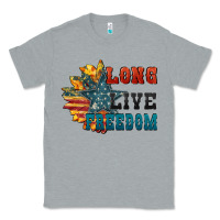 Heather Grey Long live freedom Classic Tee - FaDigitalArtStudio