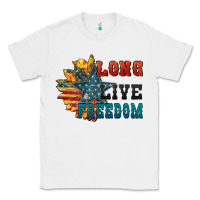 White Long live freedom Classic Tee - FaDigitalArtStudio