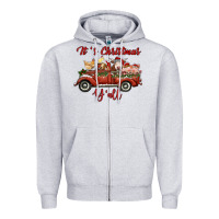 Heather Grey it's christmas y'all truck with farm animals Zipper Hoodie - RanaPortraitStore