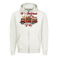 Oatmeal Heather it's christmas y'all truck with farm animals Zipper Hoodie - RanaPortraitStore