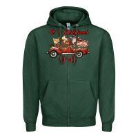 Sports Green it's christmas y'all truck with farm animals Zipper Hoodie - RanaPortraitStore