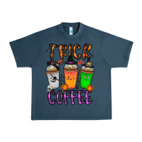 Midnight Navy trick or coffee Urban Heavy Tee - CowhideDigitalArt