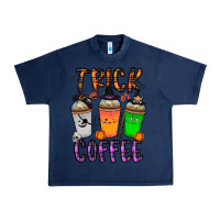 Navy trick or coffee Urban Heavy Tee - CowhideDigitalArt
