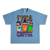 Pebble Blue trick or coffee Urban Heavy Tee - CowhideDigitalArt