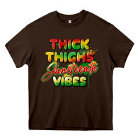 Chocolate Brown thick thighs juneteenth vibes Heavy Core Tee - FaDigitalArtStudio