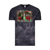 Cloud Black merry christmas caravan Vintage Tee - CowhideDigitalArt