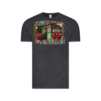 Vintage Black merry christmas caravan Vintage Tee - CowhideDigitalArt