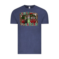 Vintage Denim merry christmas caravan Vintage Tee - CowhideDigitalArt