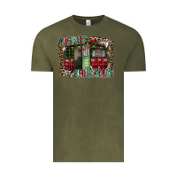 Vintage Olive merry christmas caravan Vintage Tee - CowhideDigitalArt