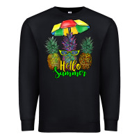 Black hello summer pineapples Premium Sweatshirt - RanaPortraitStore