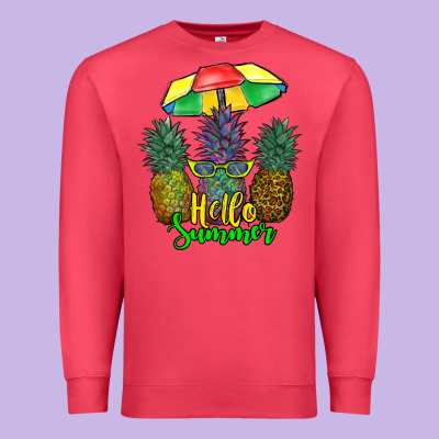 Hello Summer Pineapples Premium Sweatshirt Designed By Ranaportraitstore