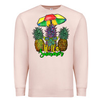 Pale Pink hello summer pineapples Premium Sweatshirt - RanaPortraitStore