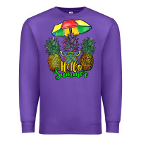 Purple hello summer pineapples Premium Sweatshirt - RanaPortraitStore