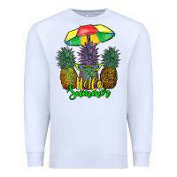 White hello summer pineapples Premium Sweatshirt - RanaPortraitStore