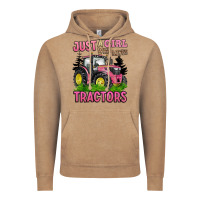 Vintage Coffee just a girl who loves tractors Vintage Hoodie - BarkalooDesign