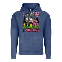 Vintage Denim just a girl who loves tractors Vintage Hoodie - BarkalooDesign