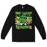 Black one lucky teacher Long Sleeve Tee - Artiststas