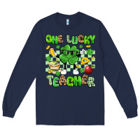 Navy one lucky teacher Long Sleeve Tee - Artiststas