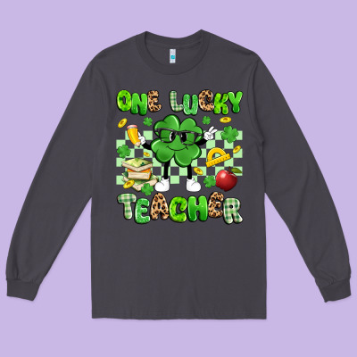One Lucky Teacher Long Sleeve Tee Designed By Artiststas
