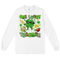 White one lucky teacher Long Sleeve Tee - Artiststas