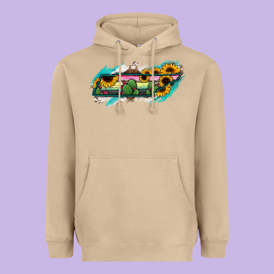 Tennessee Map Sunflower Cactus Serape Heavyweight Hoodie Designed By Ranaportraitstore